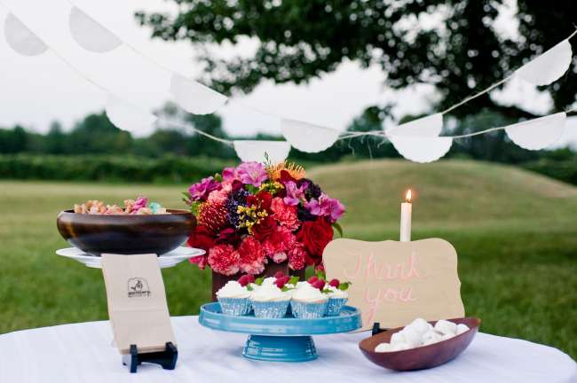 Colorful Outdoor Reception Table
