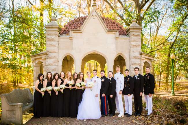 Bridal Party at the Rose Well House at IU