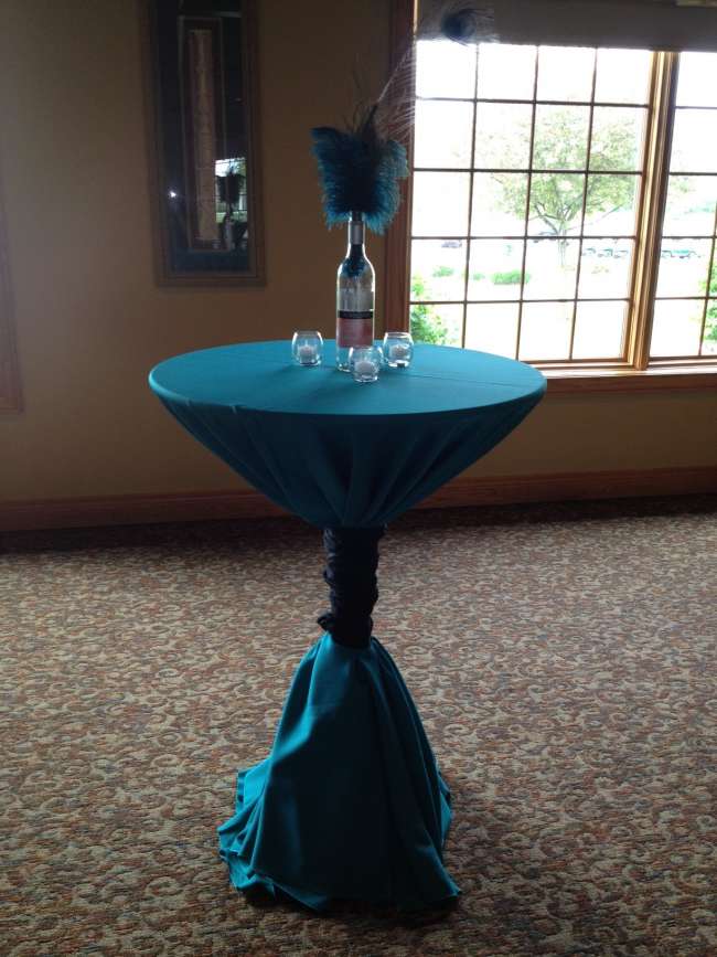 Peacock Feather Centerpiece on Cocktail Table