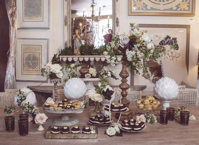 Vintage, Romantic Dessert Table
