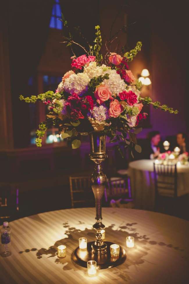 Floral Centerpiece at Palais Royale ballroom reception