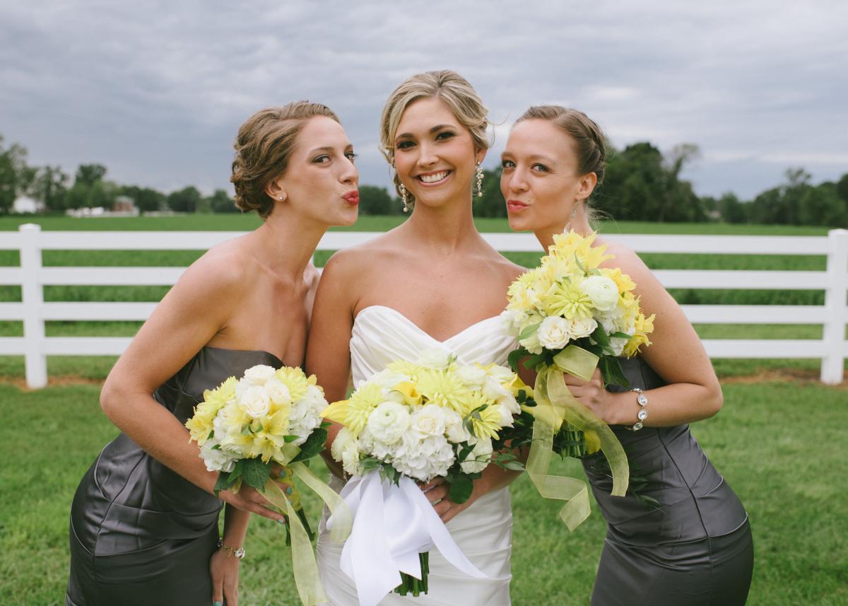 bridesmaids with bride