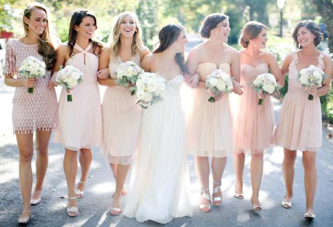 mismatched dresses