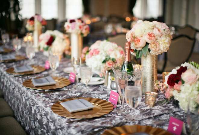 wedding table set up