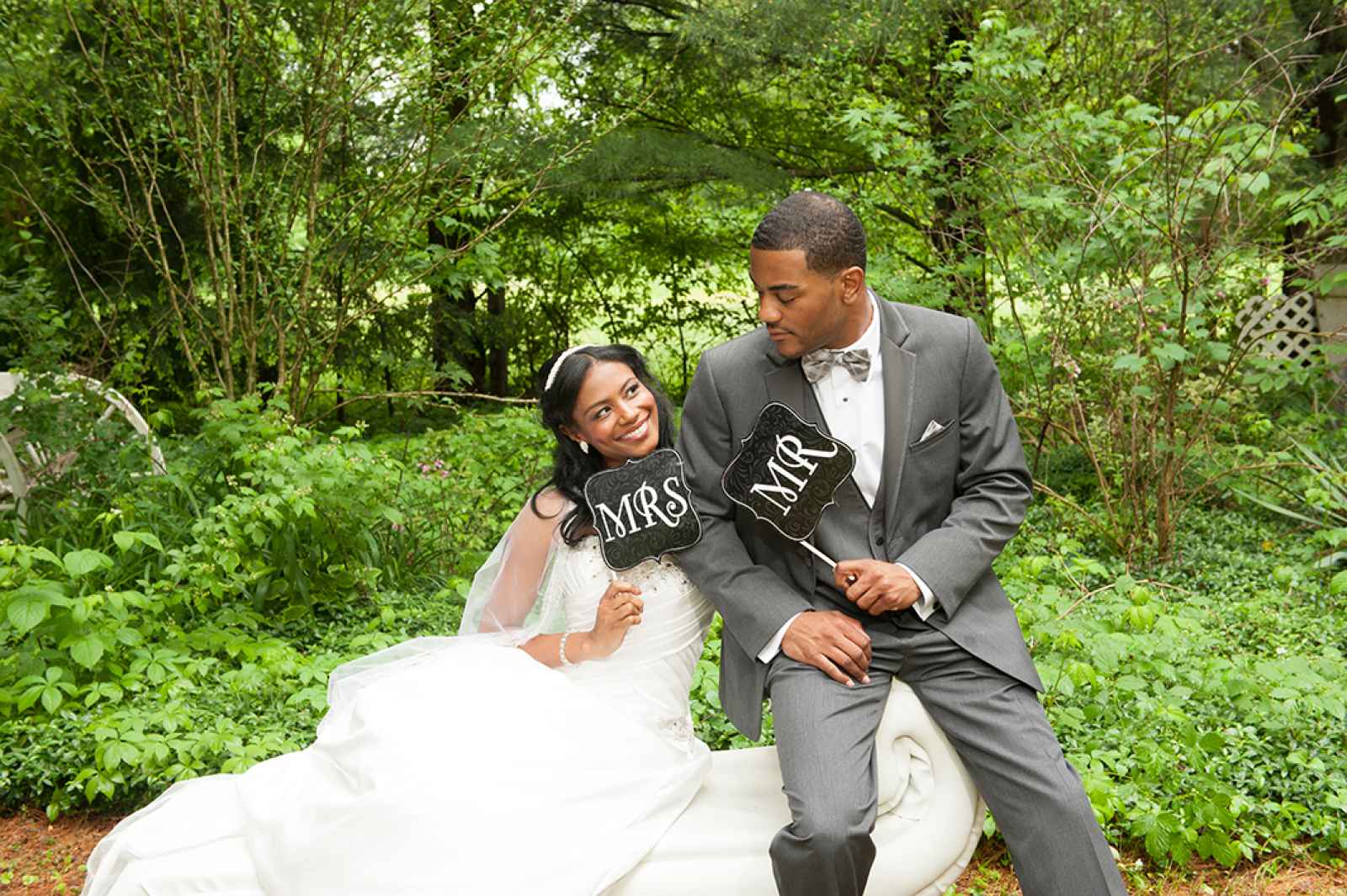 bride and groom formal attire