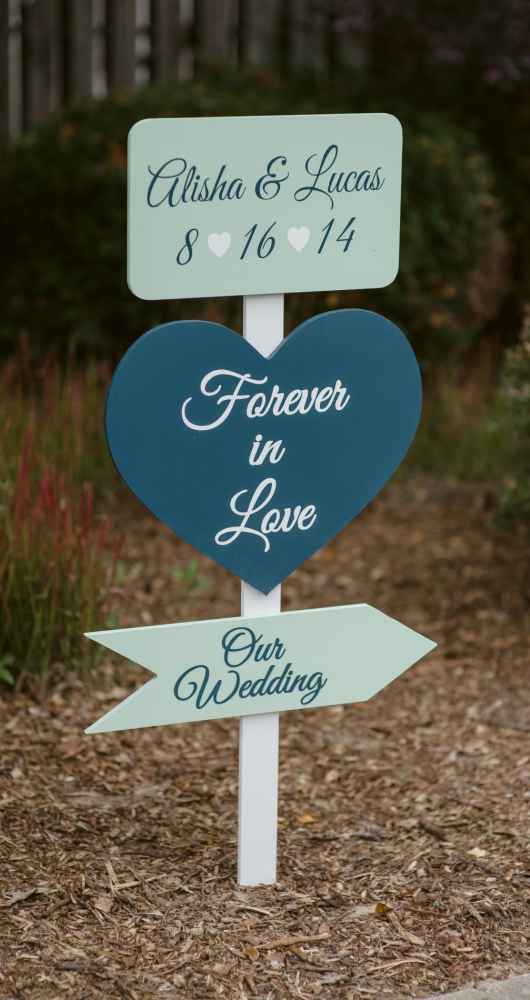wedding direction sign
