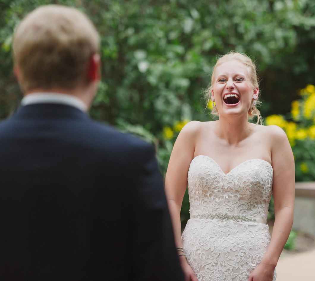 laughing bride