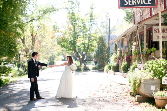 Bride and Groom at Story Inn