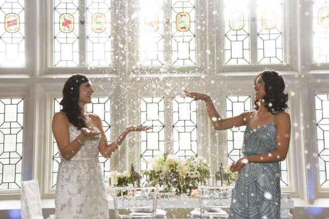 snowfall glittering through the air