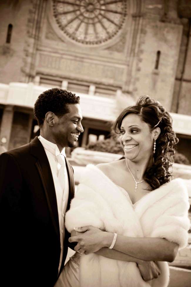 Bride and Groom at Union Station
