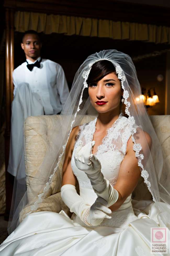 Gorgeous draping veil