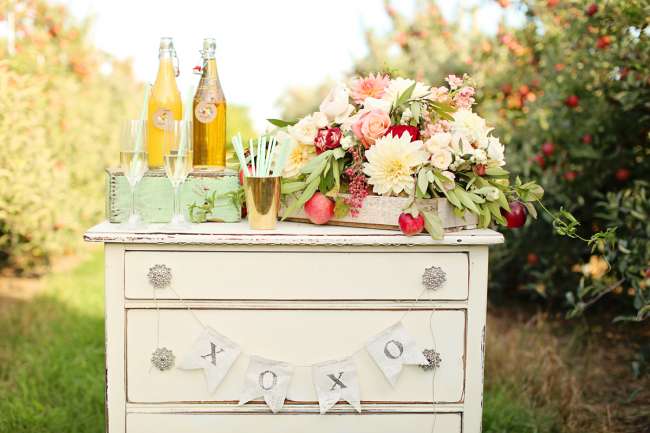 Mimosa Bar on Vintage Dresser