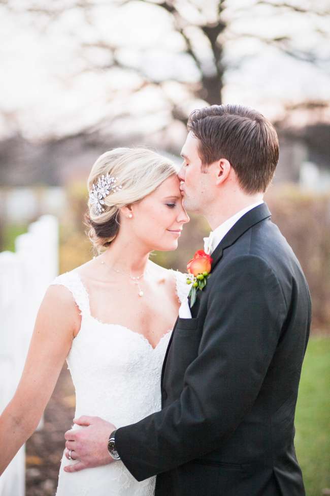 Groom kisses his new bride