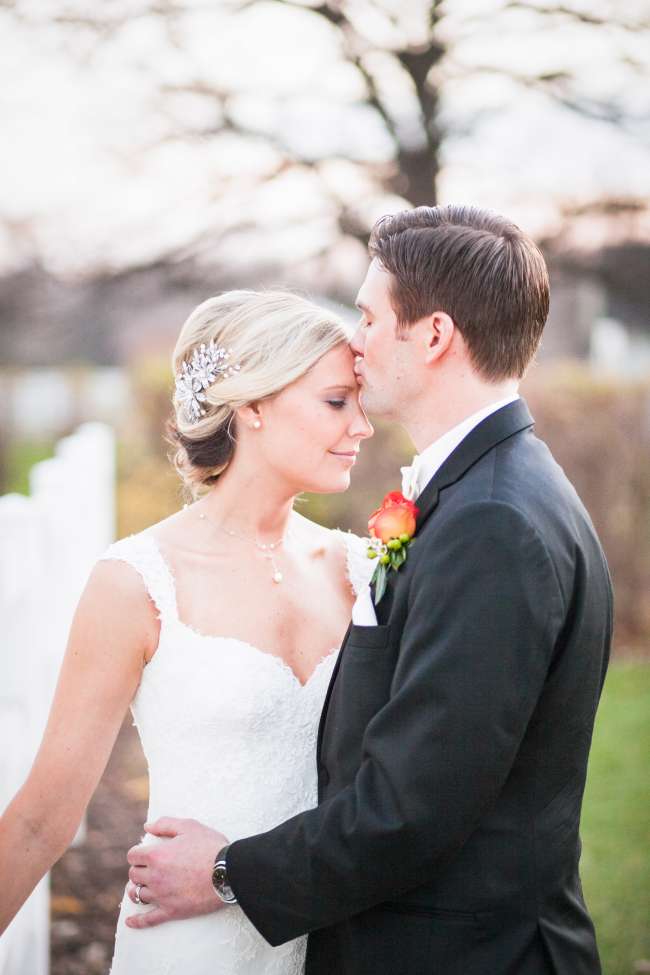 Groom kisses his new bride