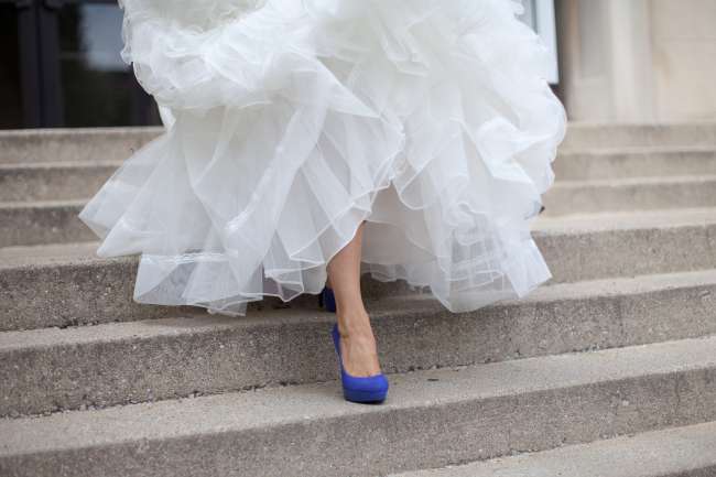 Blue Shoes on Stairs