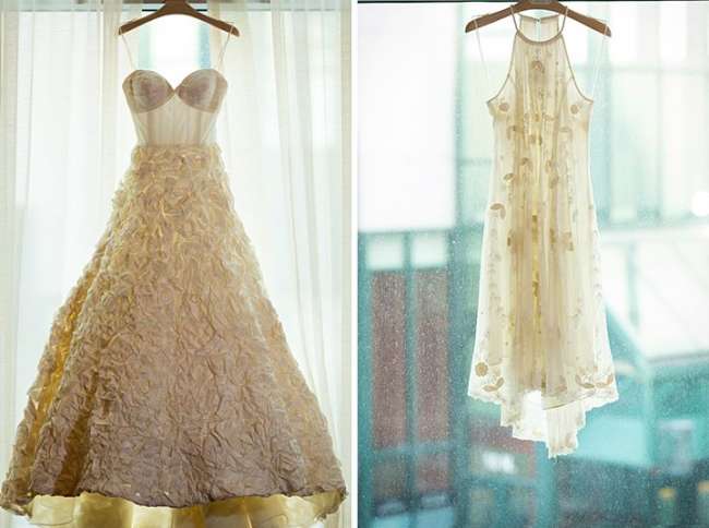 Two gowns, one wedding