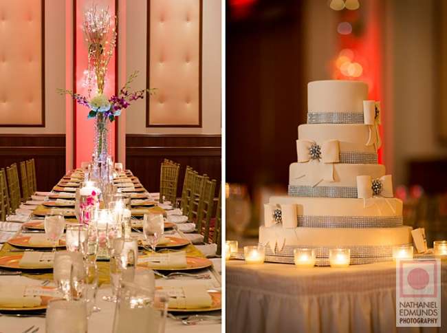Long table reception seating