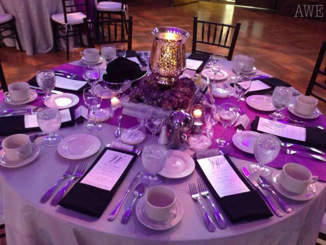 Purple and Gold Tablescape