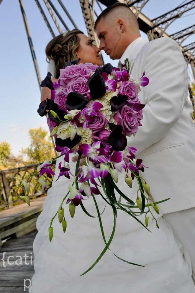 Purple bridal bouquet