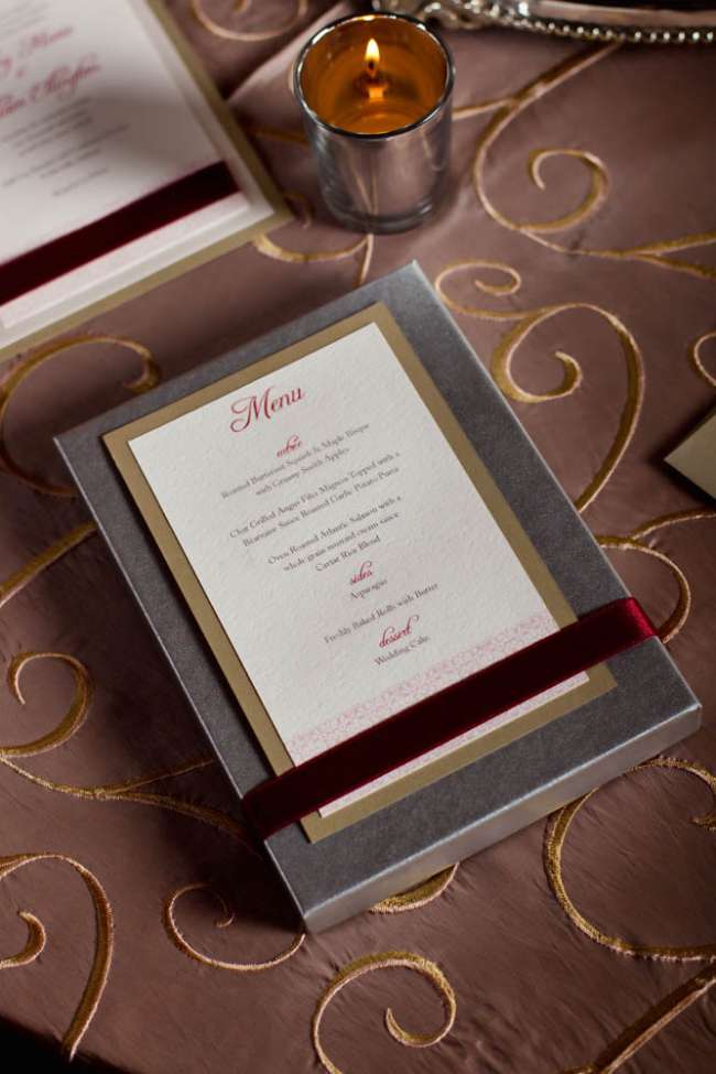 Menu Cards in Pink and Maroon