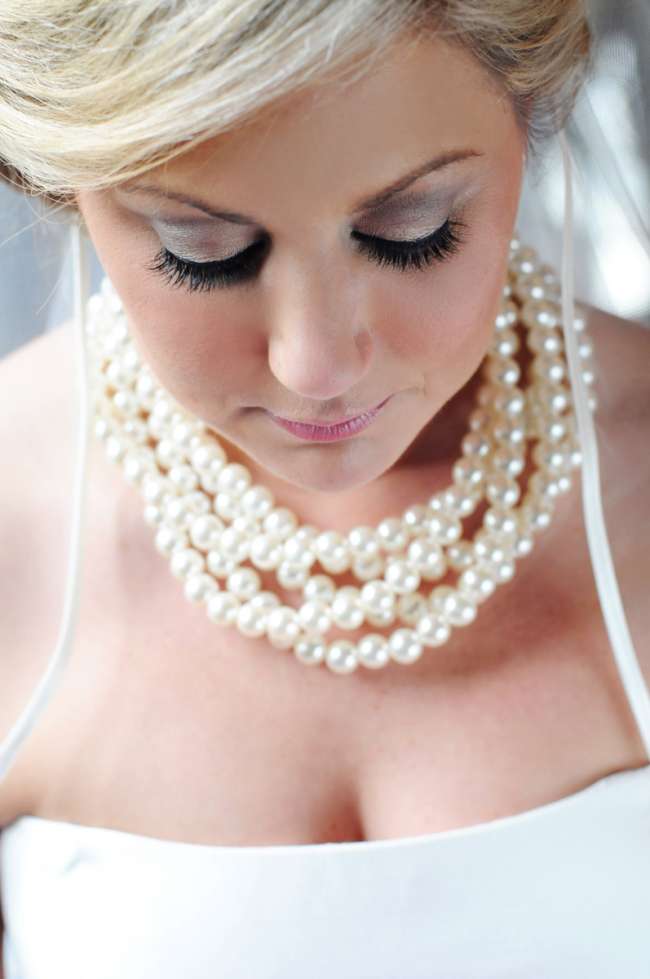 Dramatic Eye Makeup & Pearls