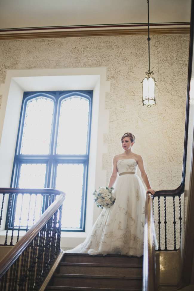 Bride at the Top of Stairs
