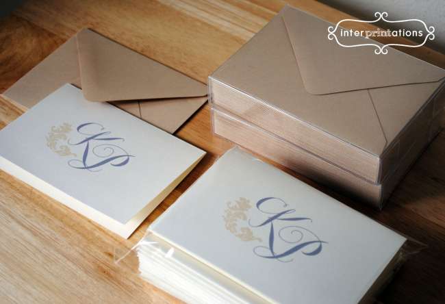 Monogrammed notecards