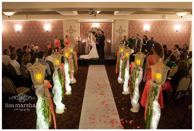 Ceremony in Big Four Ballroom at Charley Creek Inn