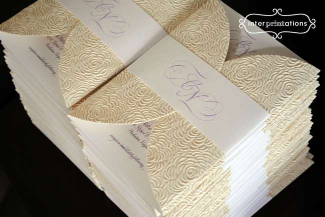 Elegantly embossed invitations