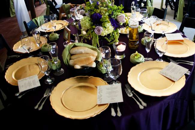 A Purple and Green Table