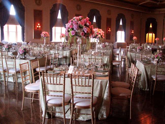 Palais Royale ballroom reception square tables for 8