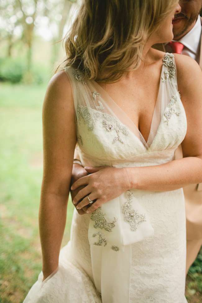 Lace Gown With Jewel Embellishments