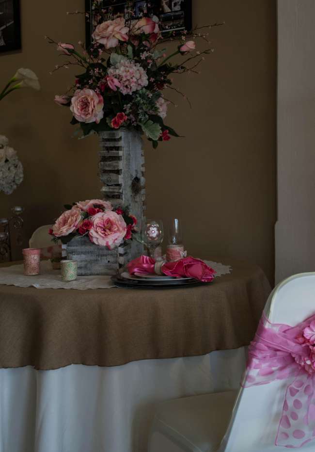 Rustic centerpiece display