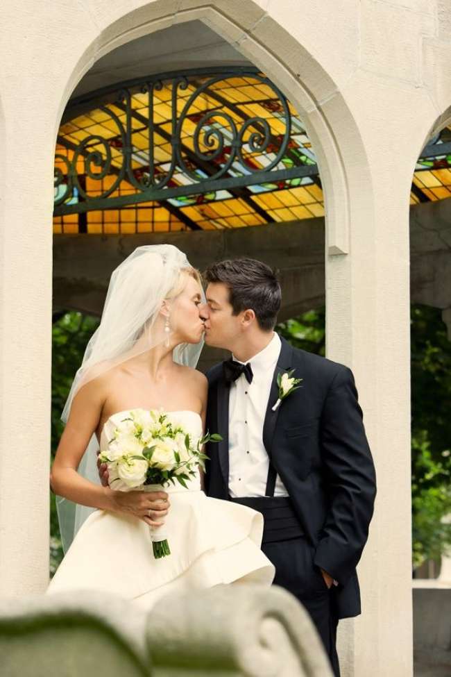 Bride & Groom Outside of Alumni Hall at Indiana Memorial Union