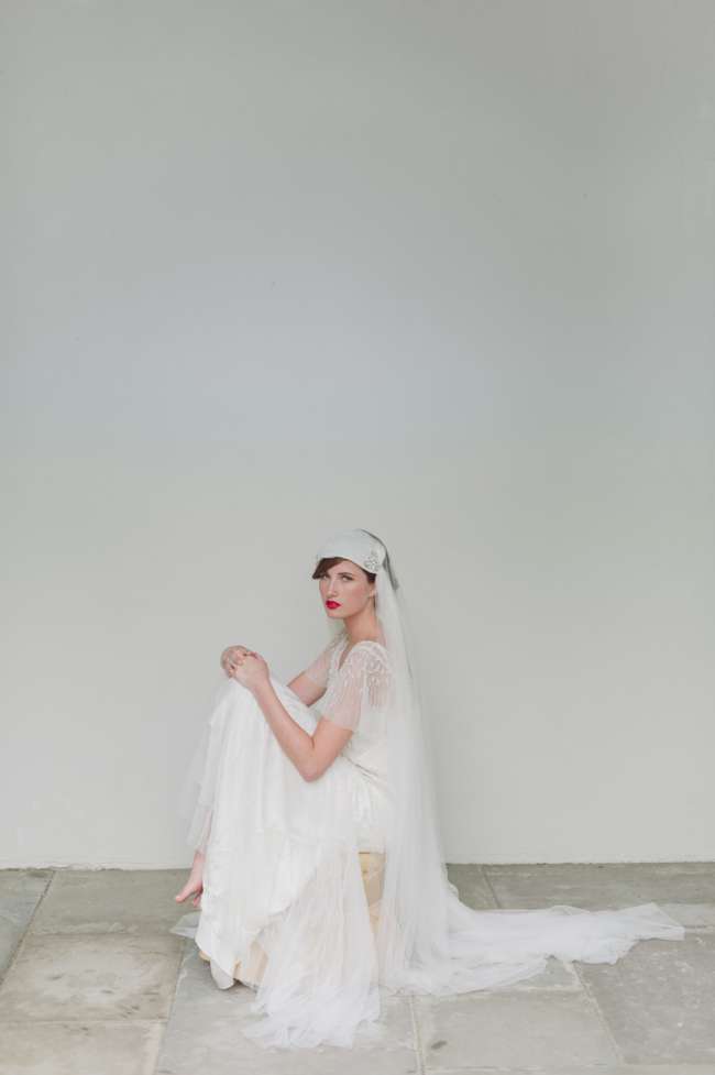 Vintage bride with headpiece