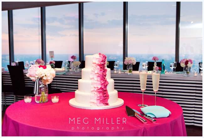 Modern wedding cake display