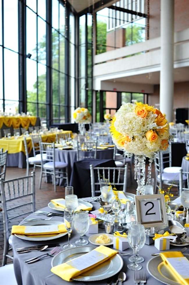 Fancy Gray & Yellow Table Decor