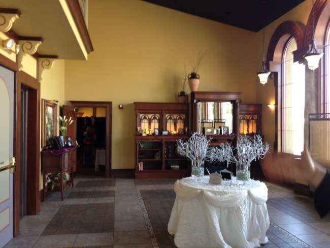 Entrance to wedding reception