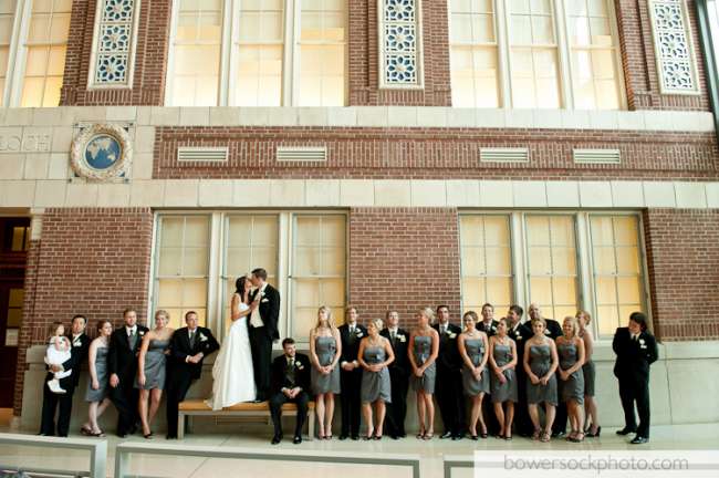 Bride and groom with bridal party
