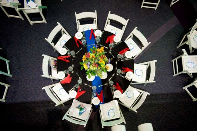 Unique vantage point of table setting