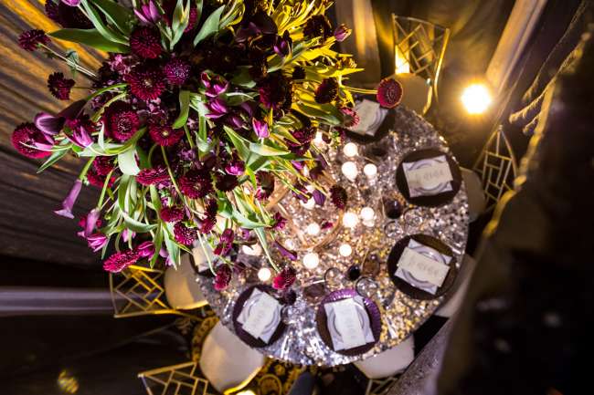 Glamourous Purple & Silver Tablescape