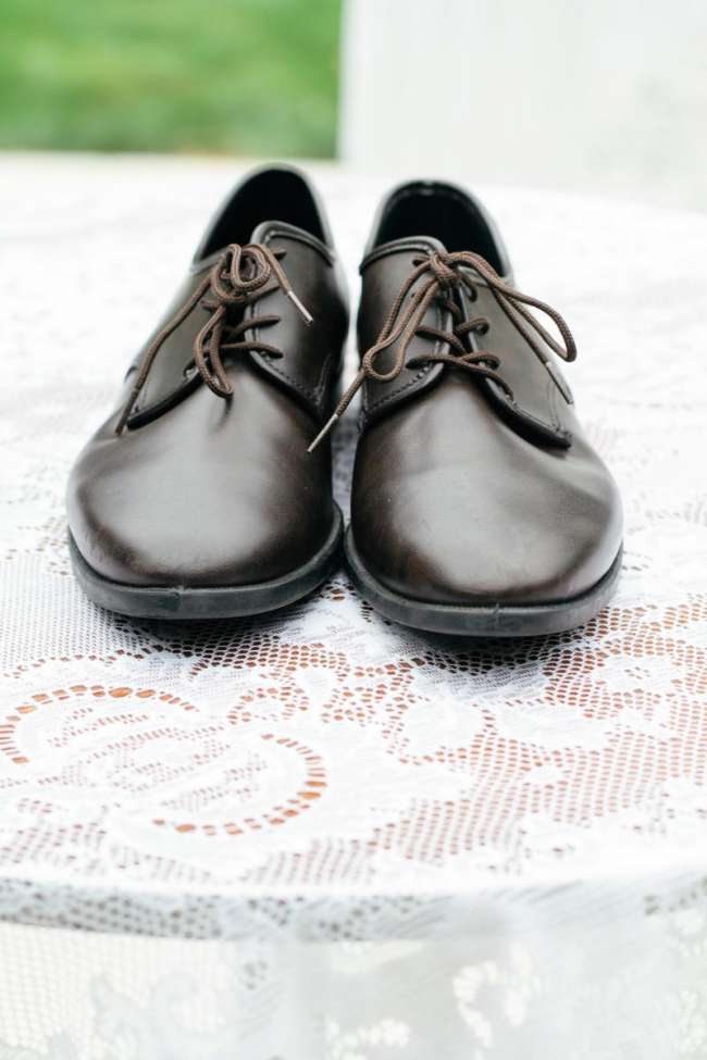 Groom's Shoes on Lace